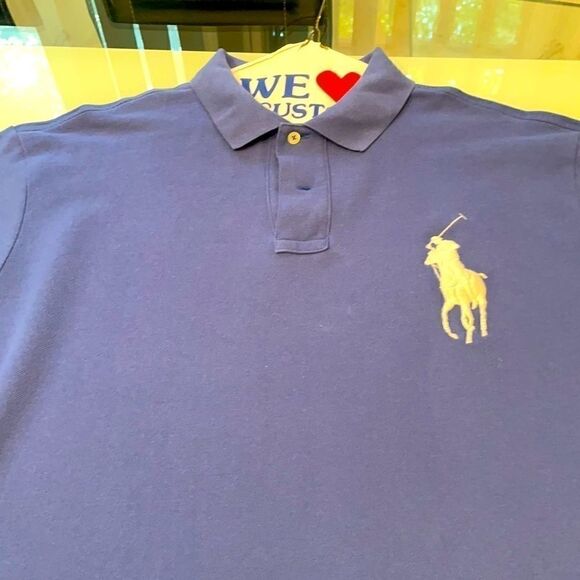 Polo Ralph Lauren shirt blue xl/tg custom slim fit - Picture 1 of 9